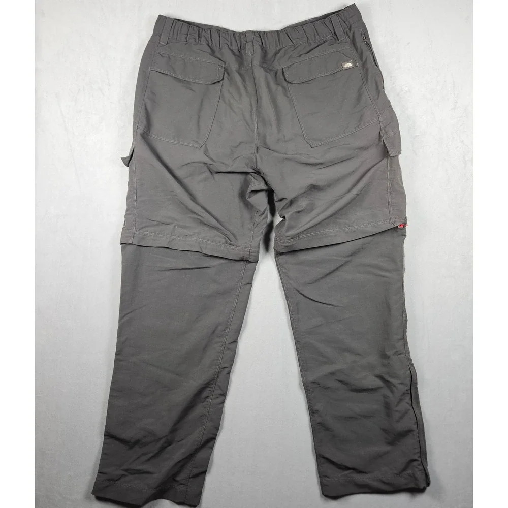 The North Face Paramount Pro Convertible Pants Mens XL Gray Hiking Zip Off Trail